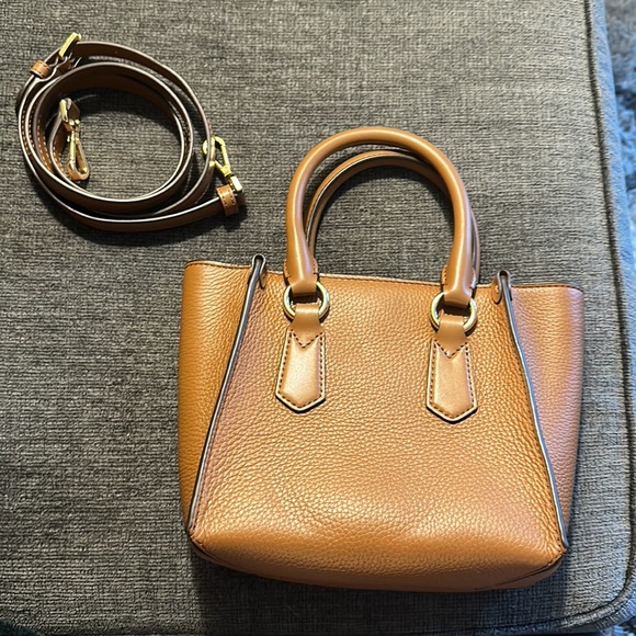 kris pebbled leather satchel